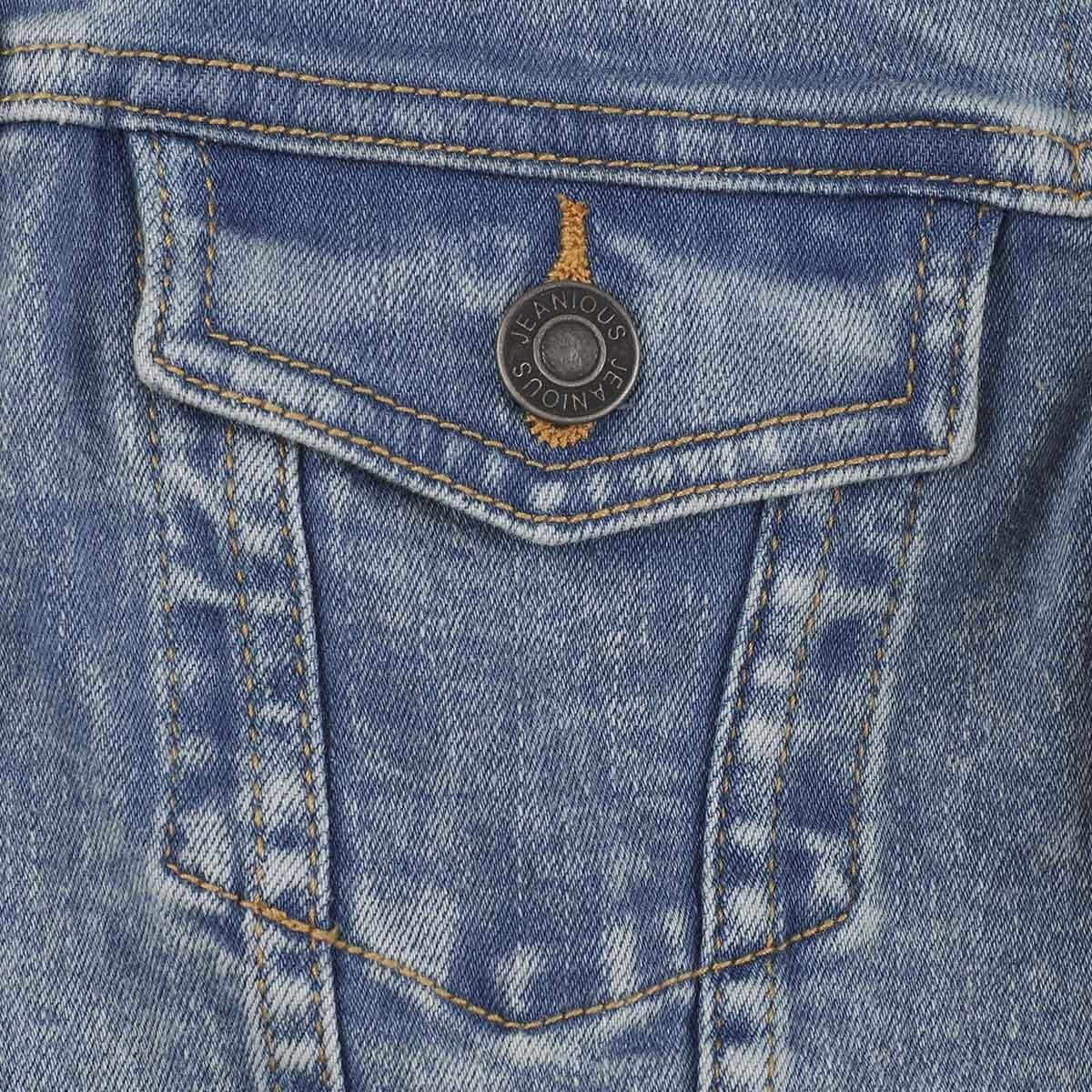 Chamarra de Mezclilla con Mangas en Contraste para Niño Jeanious Modelo Jnkg220-Jl2401
