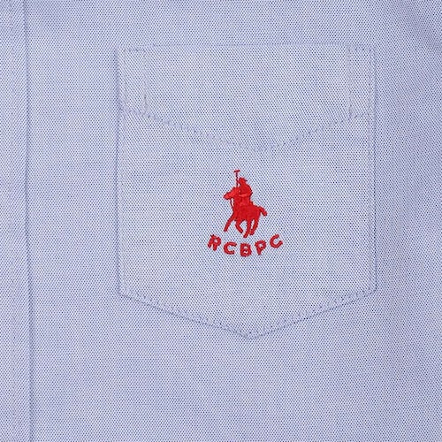 Camisa Azul Combinado Manga Larga para Niño Royal Polo Club Modelo Pn158