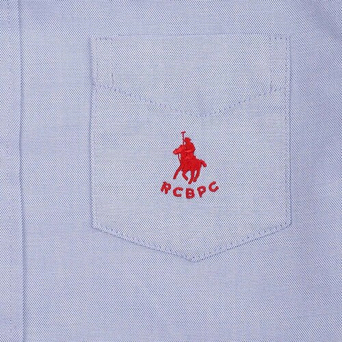Camisa Azul Combinado Manga Larga para Niño Royal Polo Club Modelo Pn158