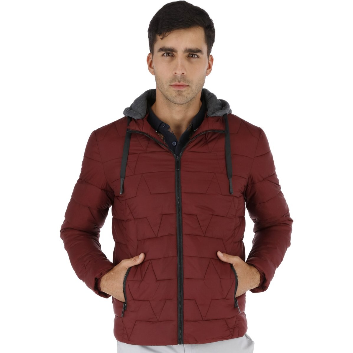 Chamarra Acolchada con Capucha para Caballero Generra Modelo Cm928434