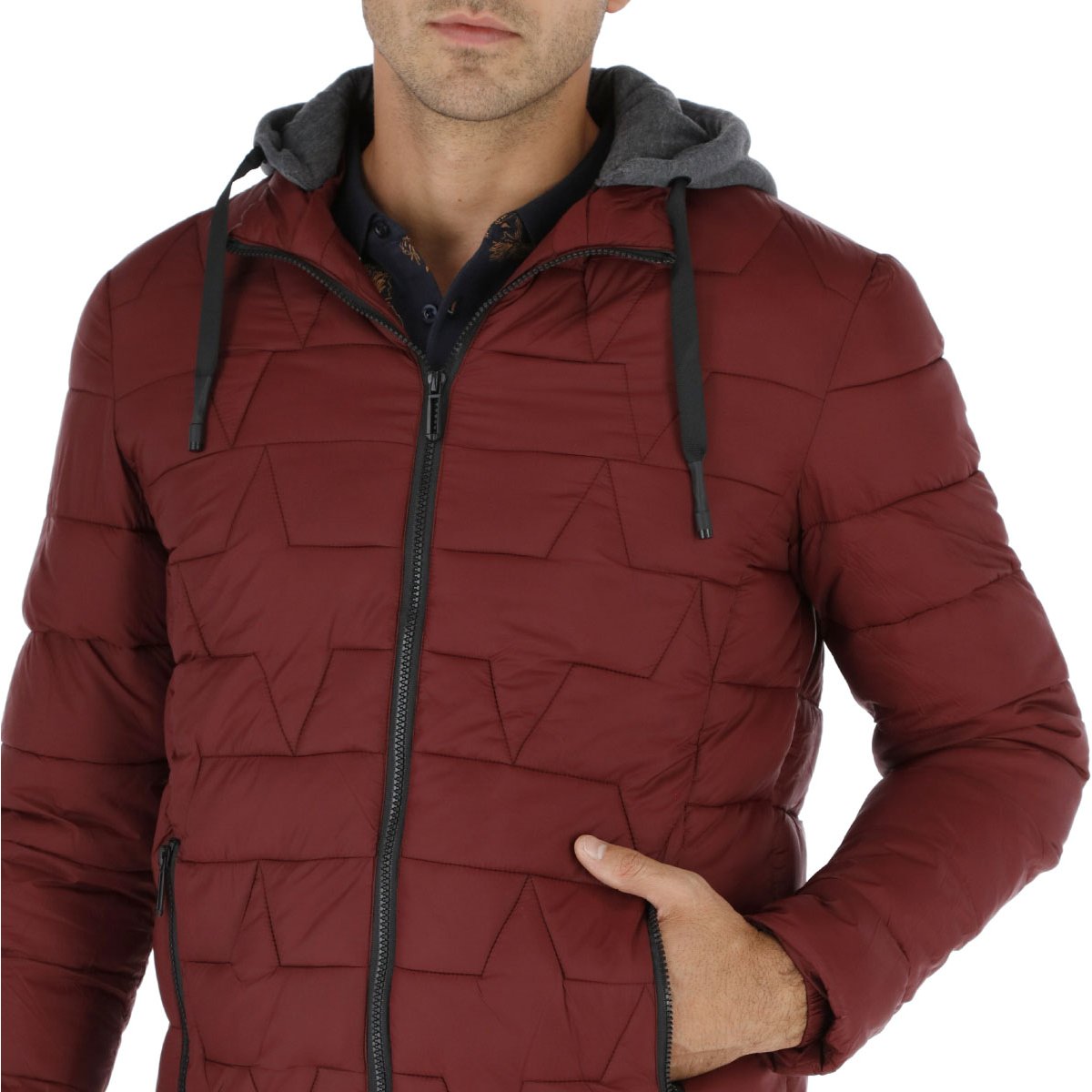 Chamarra Acolchada con Capucha para Caballero Generra Modelo Cm928434