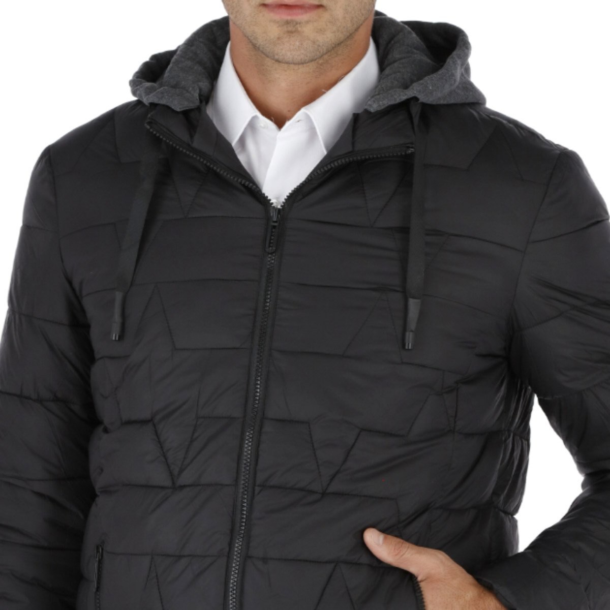 Chamarra Acolchada con Capucha para Caballero Generra Modelo Cm928434