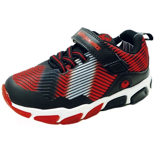 Tenis Choclo con Luces Rojo Negro para Ni&ntilde;o Bubble Gummers Litos