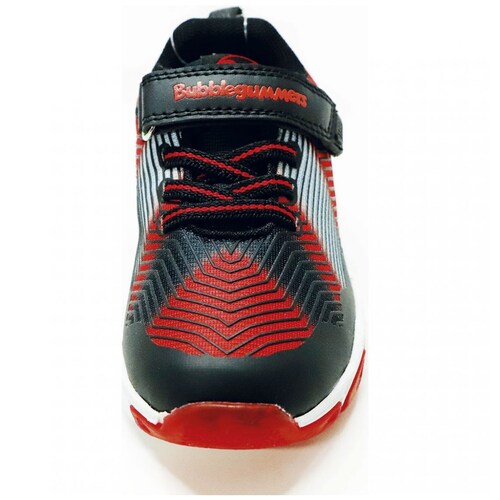 Tenis Choclo con Luces Rojo Negro para Ni&ntilde;o Bubble Gummers Litos