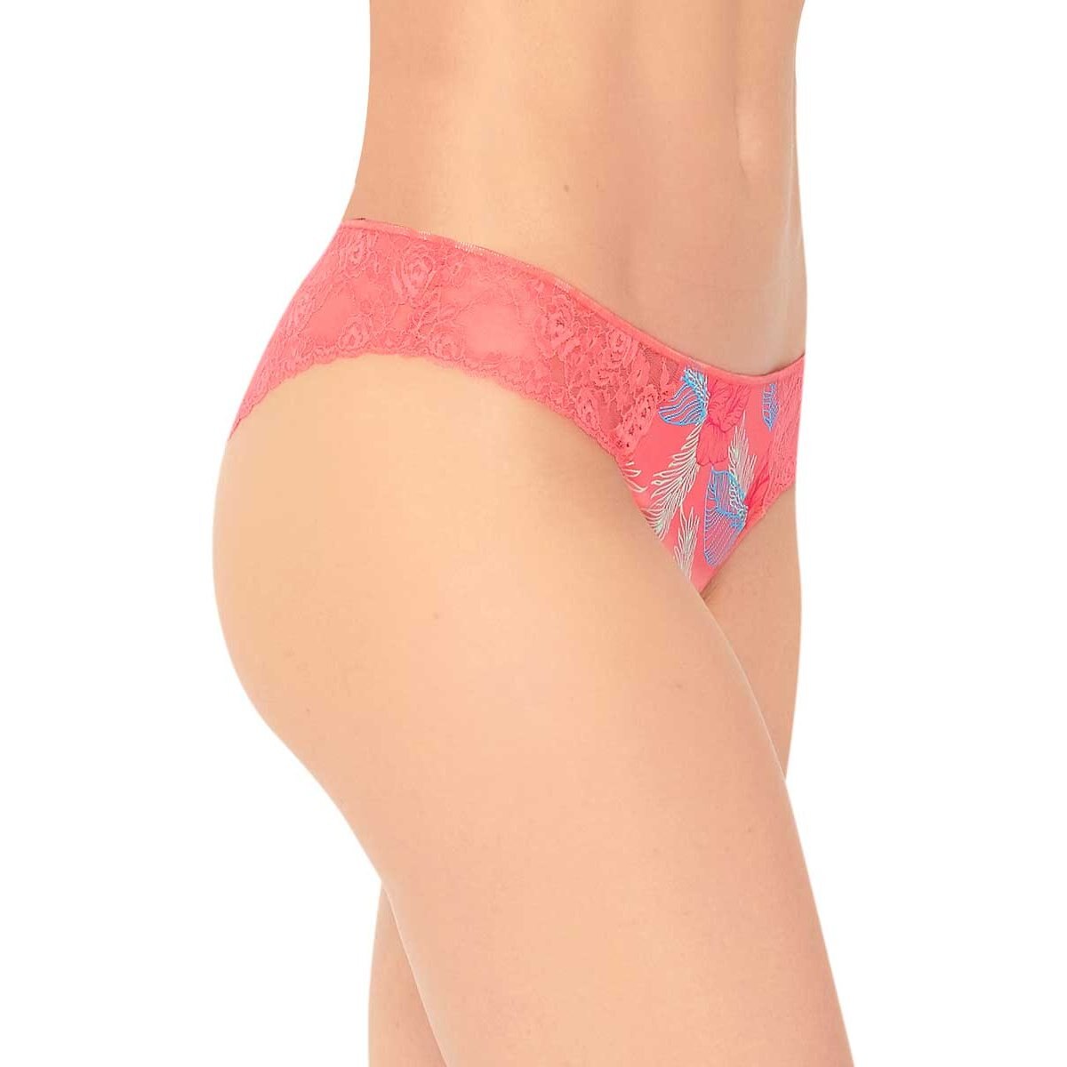 Bikini en microfibra estampada con encaje ilusion Sears