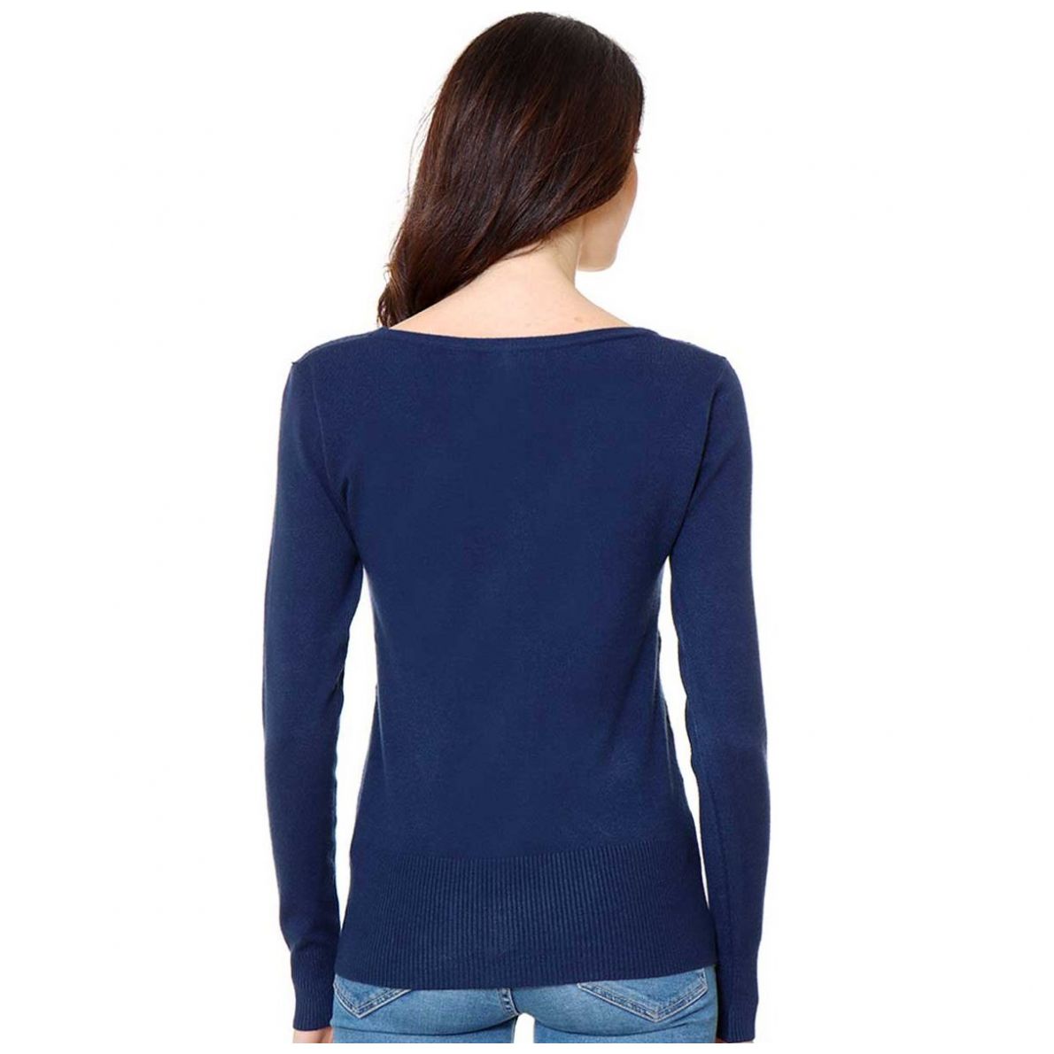 Suéter Cuello V con Botones Calado Cafeina