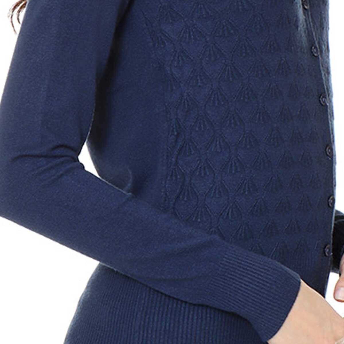 Suéter Cuello V con Botones Calado Cafeina