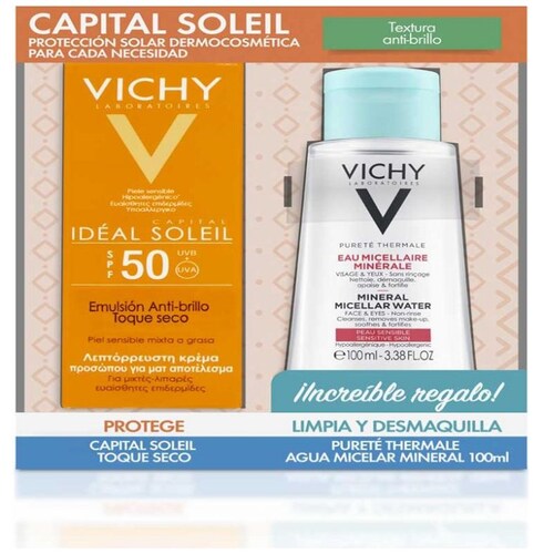Kit Vichy Protecci&oacute;n Solar Facial Capital Soleil Toque Seco Fps50