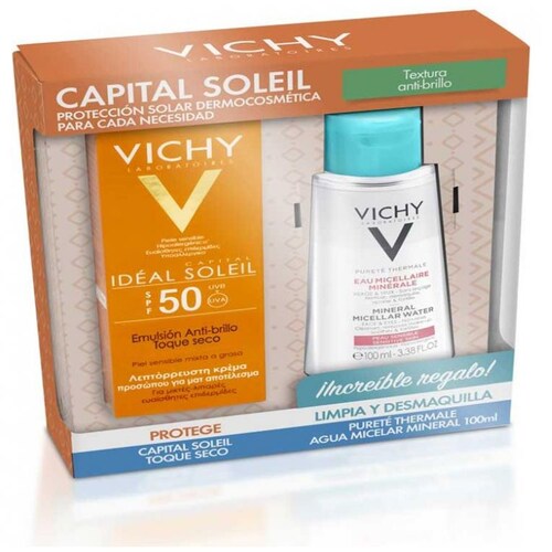 Kit Vichy Protecci&oacute;n Solar Facial Capital Soleil Toque Seco Fps50