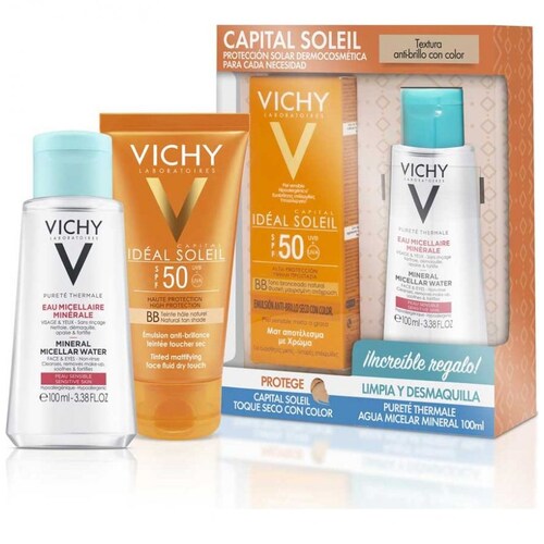 Kit Vichy Protecci&oacute;n Solar Facial Capital Soleil Toque Seco con Color Fps50