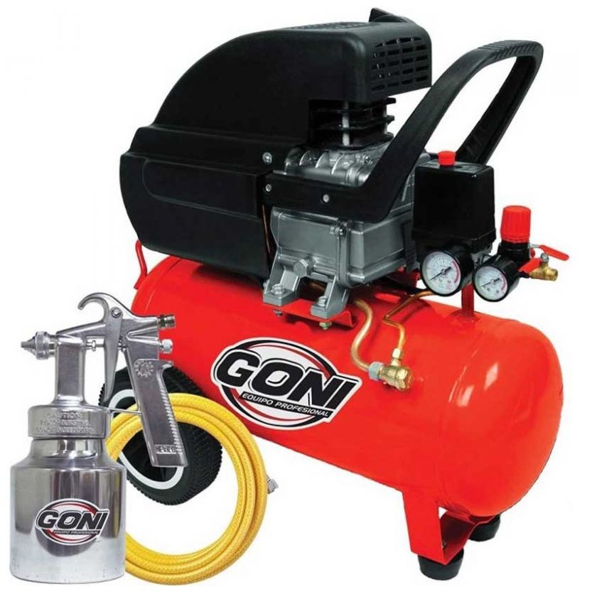 Kit de Compresor de 3.5Hp con Tanque de 28L Goni