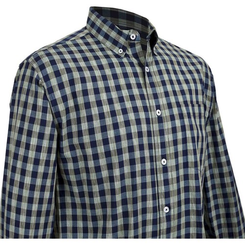 Camisa Verde a Cuadros Manga Larga para Caballero Cavalatti Modelo 3712V