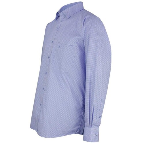 Camisa de Vestir Regular Fit Manchester Color Azul Combinado para Caballero Modelo 13104M