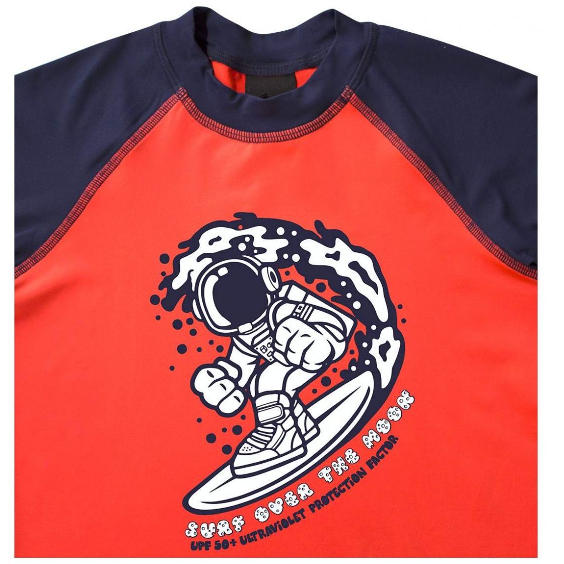 Playera Surf Manga Larga Naranja Claro Combinado para Niño Modelo 22781M Skysoul
