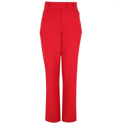 Pantalón Rojo Corte Ancho Diseño Liso Elle