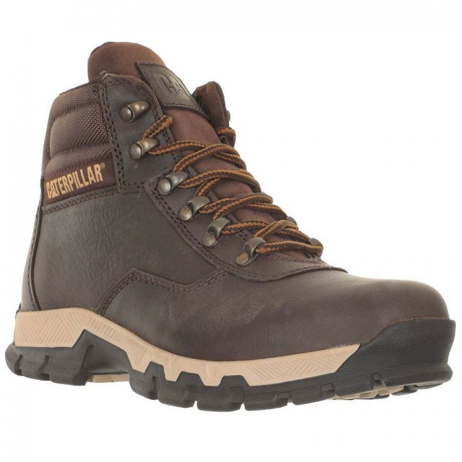 Bota Cat de Piel Caf para Hombre