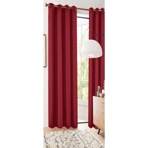 Cortina 2 Paneles .95X2.10 Pamela Jewel Velvet Rojo Chd Home Textile Llc