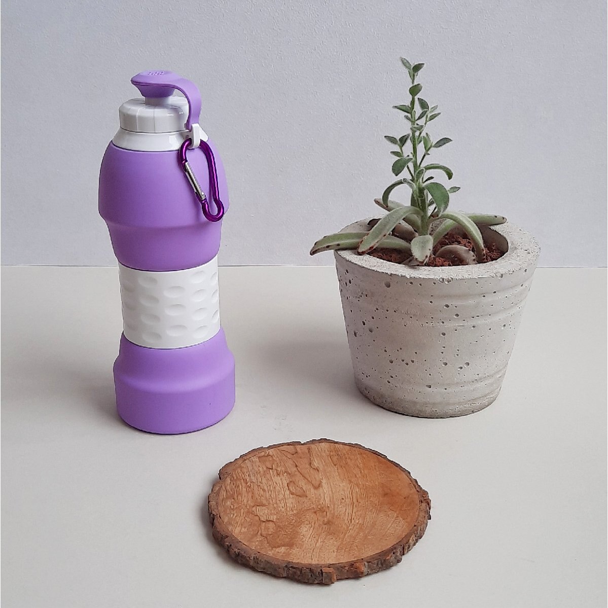 Botella Deportiva Plegable Morado Meimia