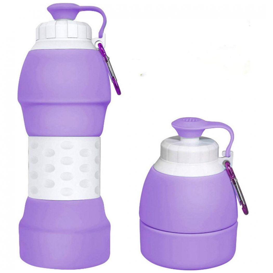Botella Deportiva Plegable Morado Meimia