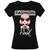 Playera Negra de Manga Corta con Cuello Redondo Basel para Mujer