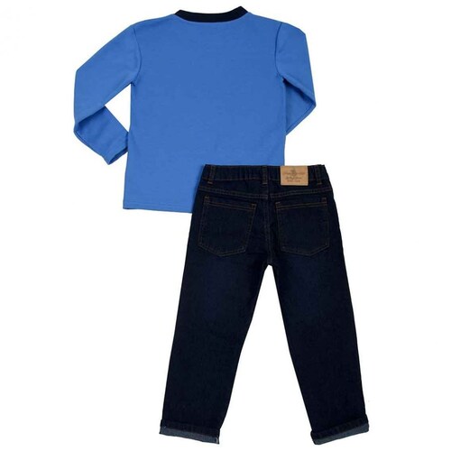 Conjunto Sudadera Azul Medio con Pantal&oacute;n para Ni&ntilde;o Royal Polo Club Modelo Pl-21113