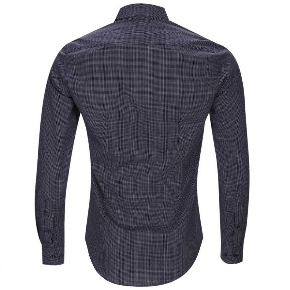 Camisa Manga Larga Slim Fit a Cuadros Marino para Caballero Polo Club Modelo Pu352