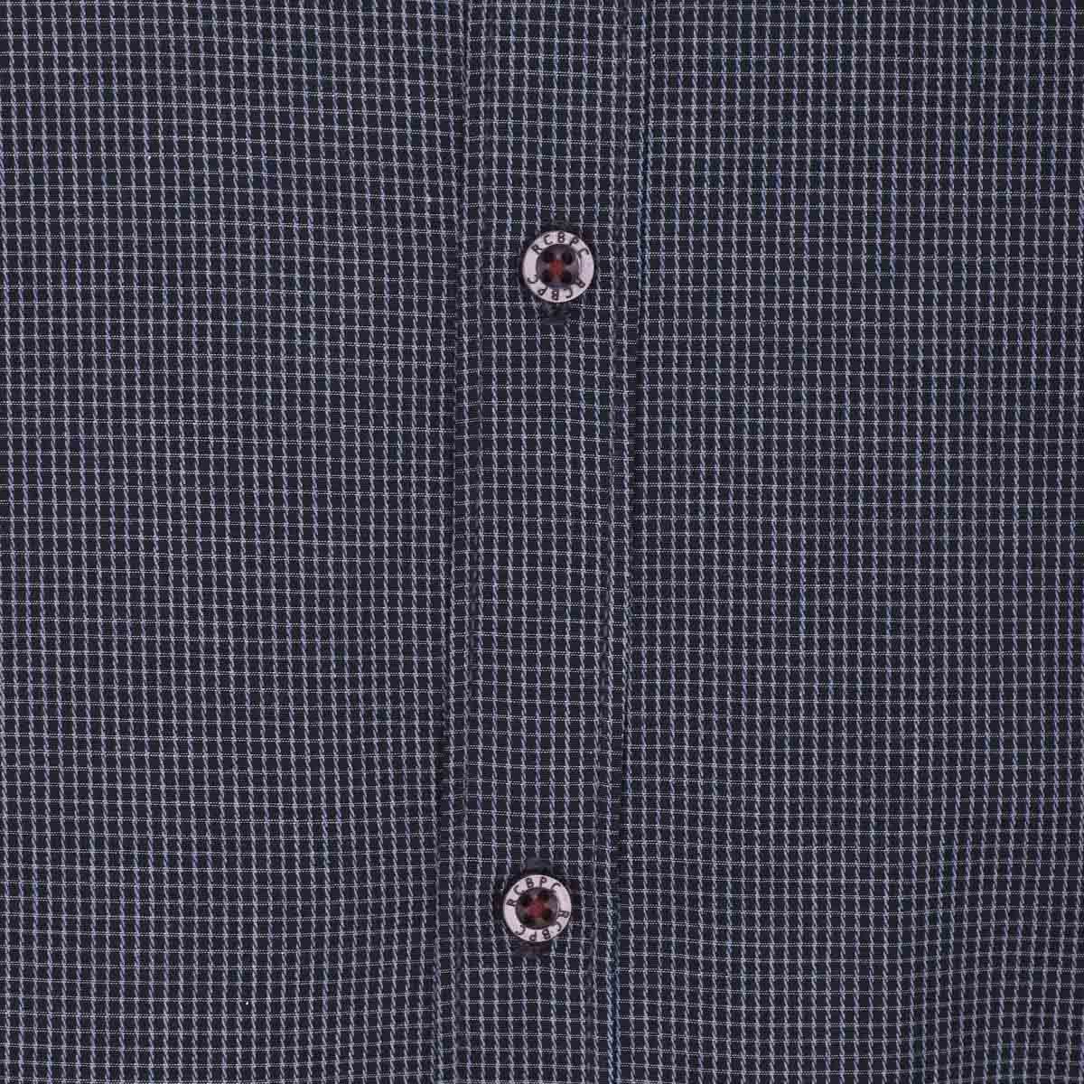 Camisa Manga Larga Slim Fit a Cuadros Marino para Caballero Polo Club Modelo Pu352