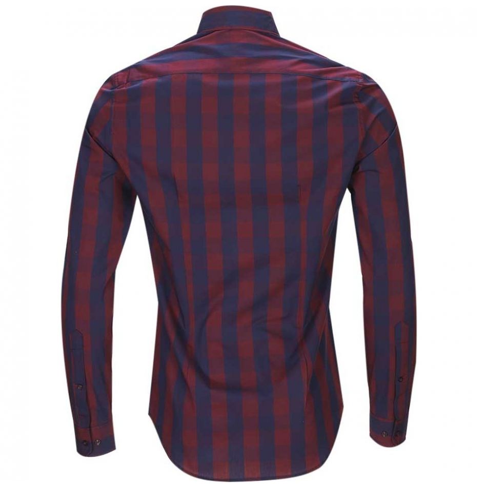 Camisa Manga Larga Slim Fit a Cuadros Rojo para Caballero Polo Club Modelo Pu353