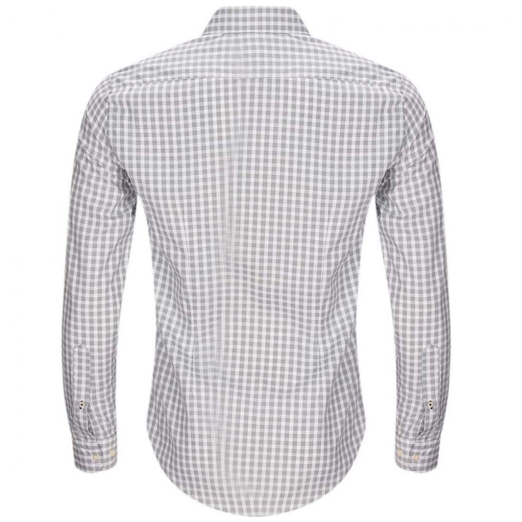 Camisa Manga Larga Slim Fit a Cuadros Blanco para Caballero Polo Club Modelo Pu358