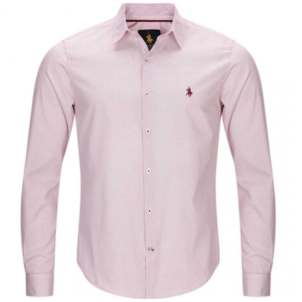 Camisa Manga Larga Slim Fit Rojo para Caballero Polo Club Modelo Pu363