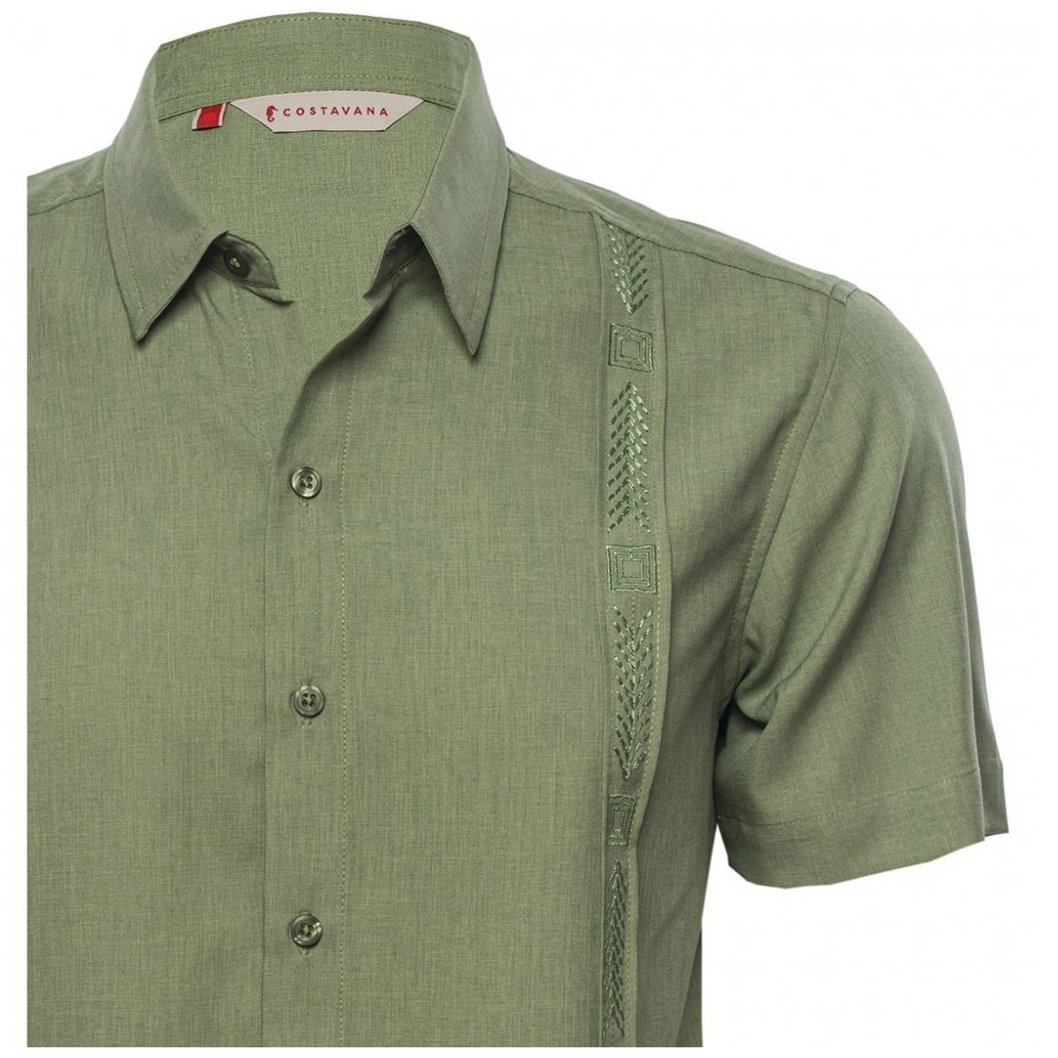 Guayabera Verde Obscuro Plus para Caballero Costavana