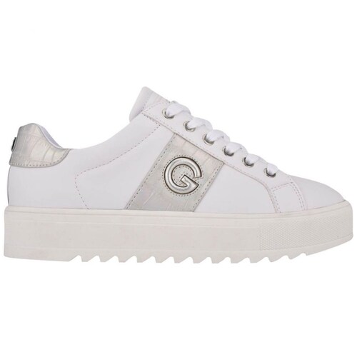 Tenis Liso Color Blanco con Placa en Contraste G By Guess