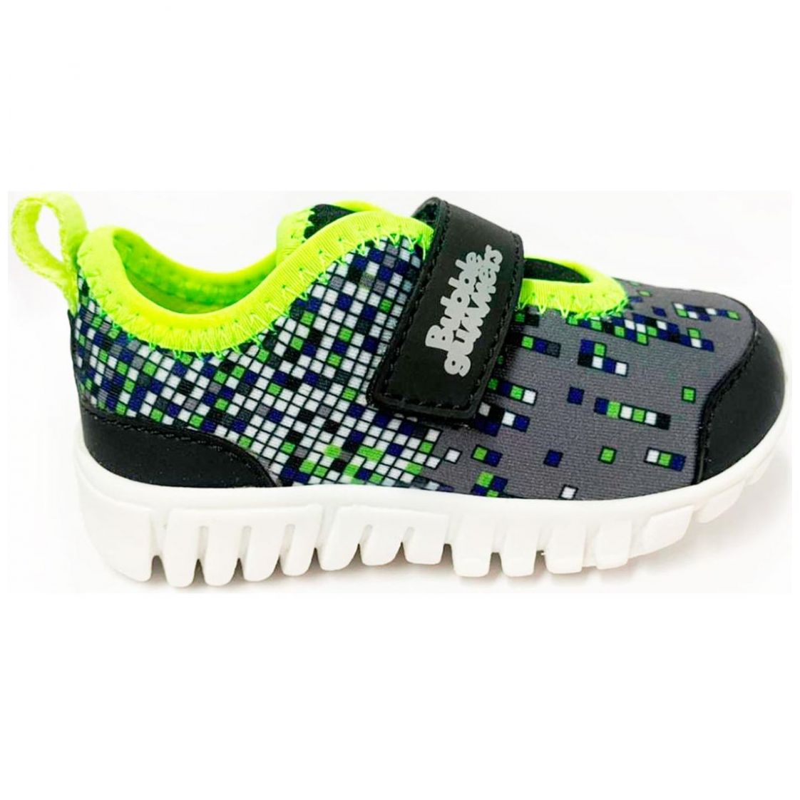 Tenis con Suela Dentada Negro Y Verde para Niño Bubble Gummers Modelo Matrix