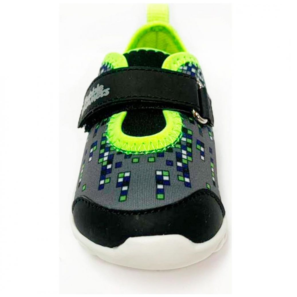 Tenis con Suela Dentada Negro Y Verde para Niño Bubble Gummers Modelo Matrix