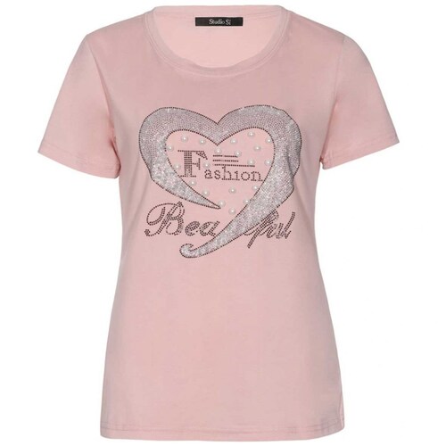Playera Rosa con Aplicaciones al Frente Studio si