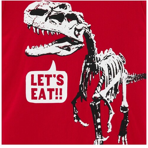 Playera Roja con Estampado de Esqueleto de Dinosaurio para Niño Carters Modelo 3H176520