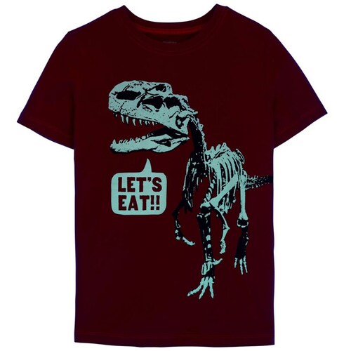 Playera Roja con Estampado de Esqueleto de Dinosaurio para Niño Carters Modelo 3H176520