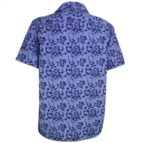 Camisa para Caballero Manga Corta Estampada Azul Modelo Vr2395 Polo Club