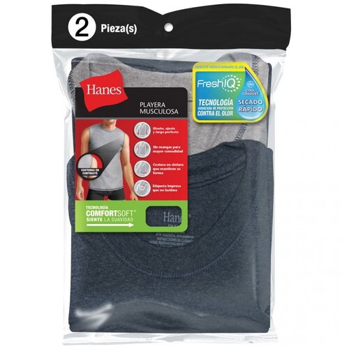 Camiseta 2 Pack para Caballero Hanes Modelo 2601C12C12