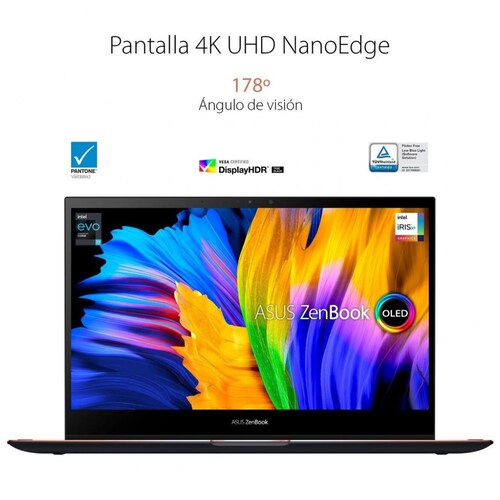Laptop Zenbook 13.3" Asus Ux371Ea-Hl018T Ci7 11Th 16Gb 512Gb Negra + Funda