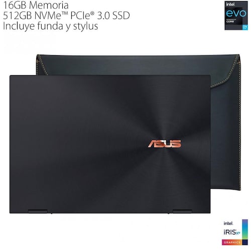 Laptop Zenbook 13.3" Asus Ux371Ea-Hl018T Ci7 11Th 16Gb 512Gb Negra + Funda