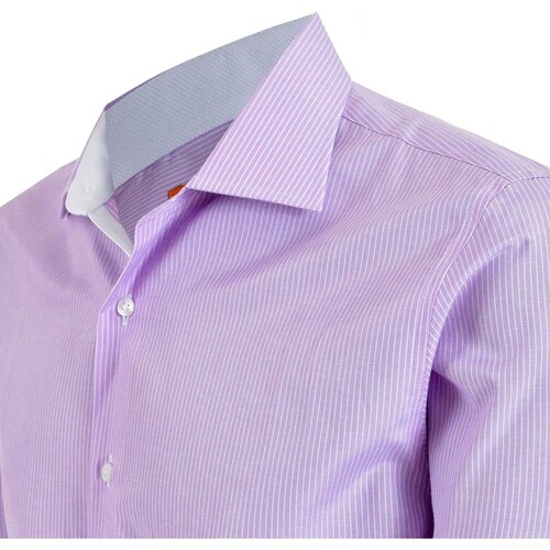 Camisa de Vestir Slim Fit Lila para Hombre Carlo Corinto Modelo Elo Secf1119 Ses