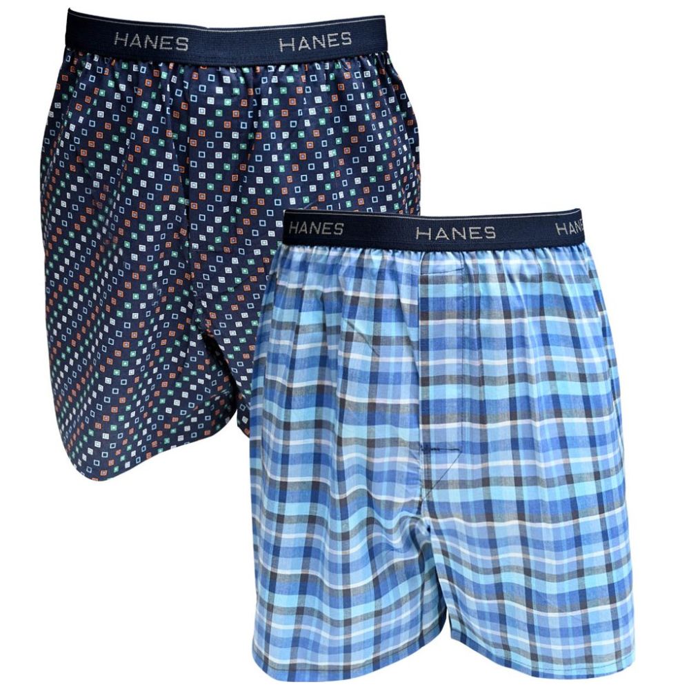 Bóxer short 2 pack multicolor para caballero hanes modelo 0841c07c07