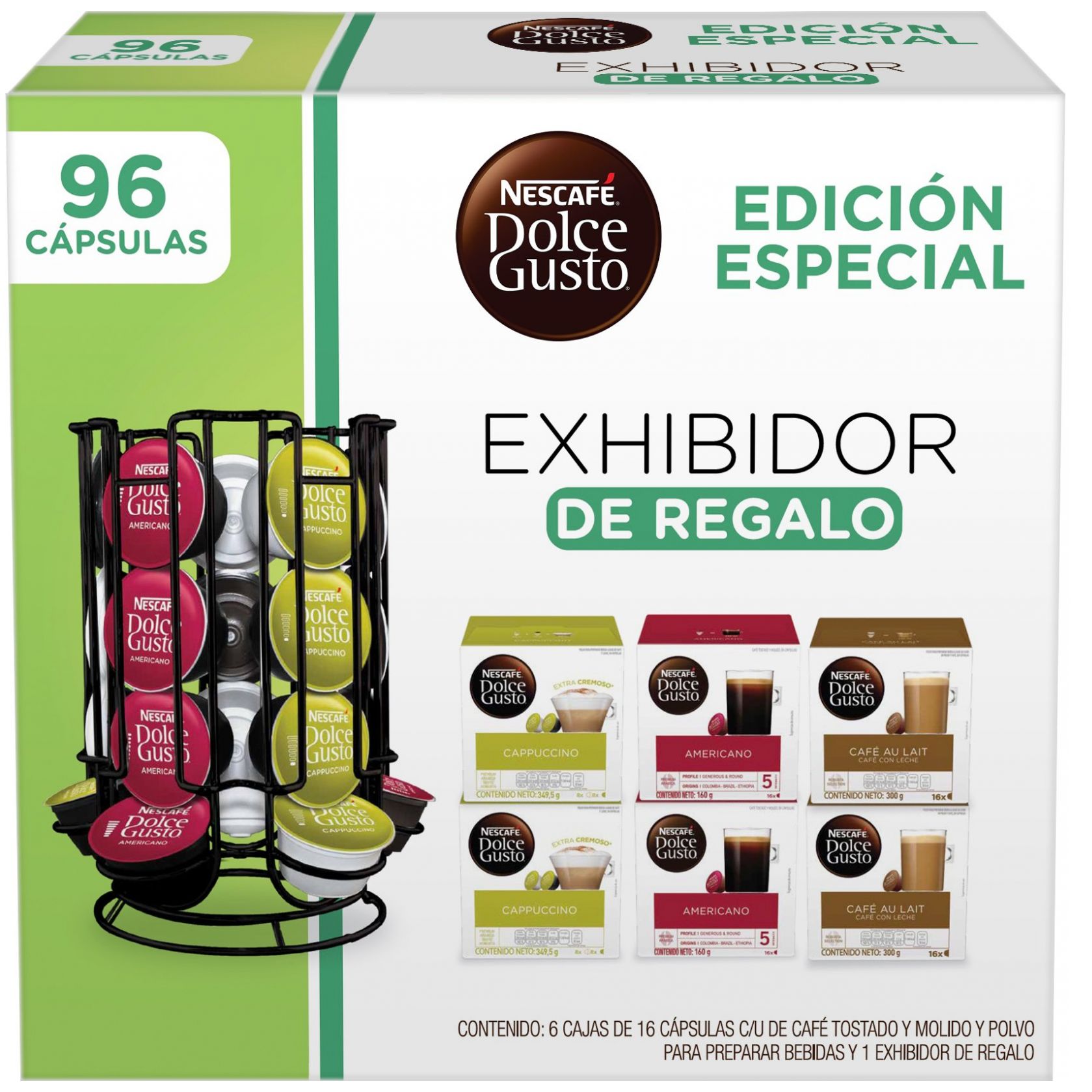 Cápsulas 6 pack + exhibidor nescafé dolce gusto - Sears