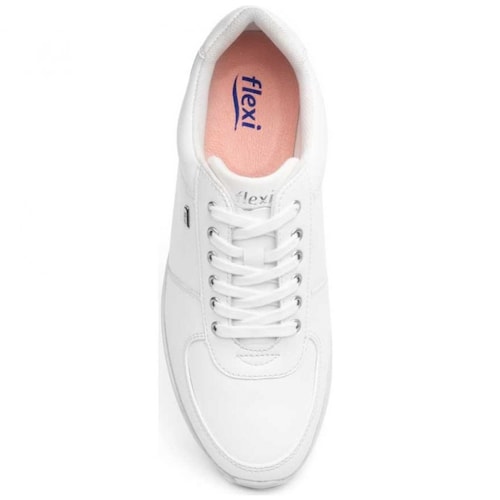 Tenis para Mujer con Plataforma Color Blanco Flexi