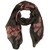 Pashmina  Floral Color Rosa Y Gris Oscuro Phi By Philosophy