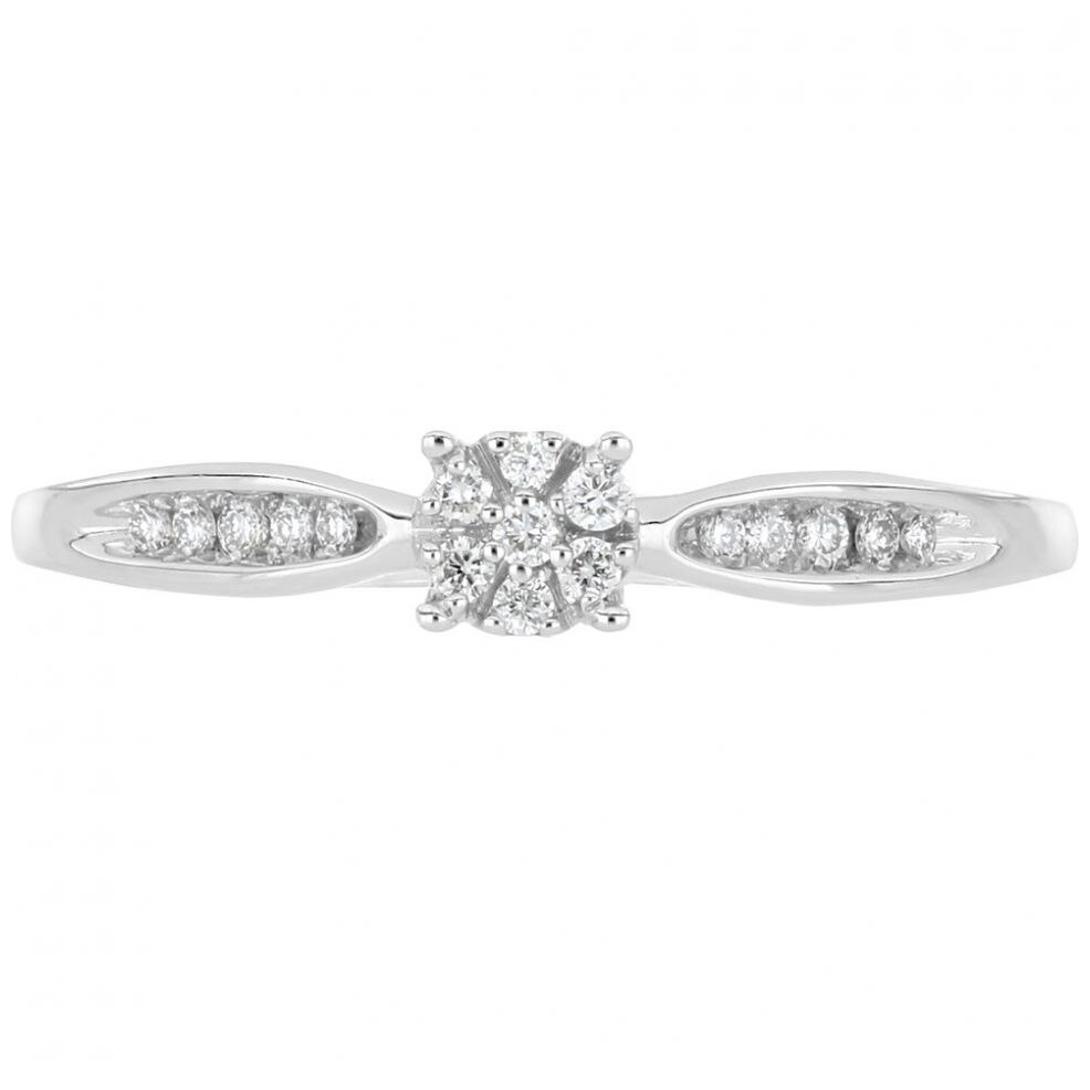 Anillo 14Kt Y Diamante Oro Blanco Romanza