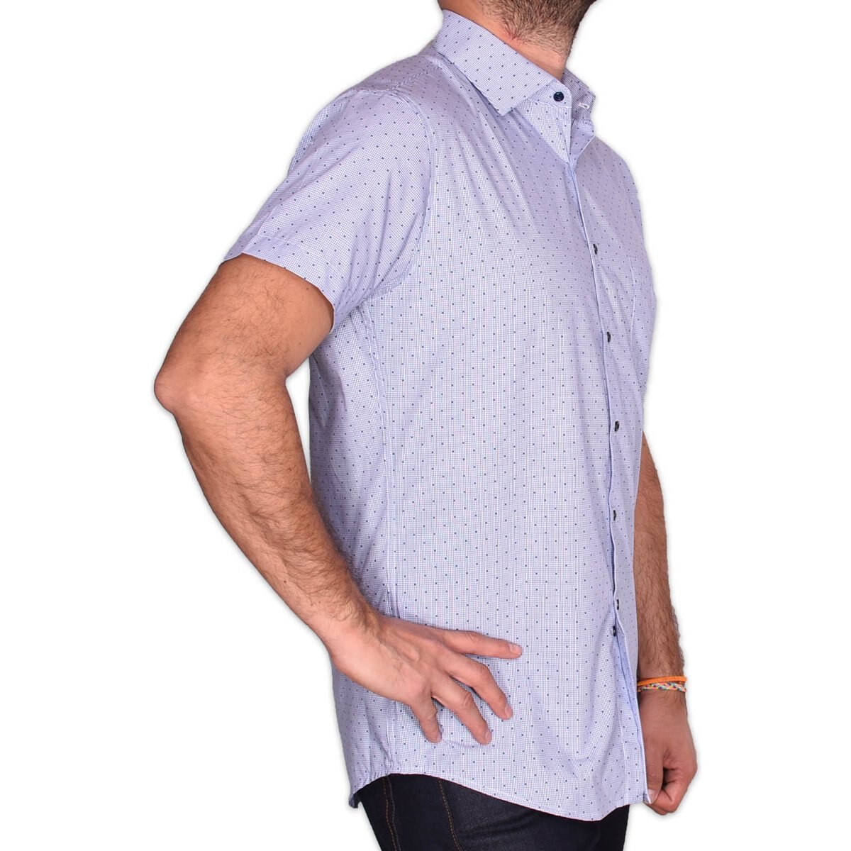 Camisa Azul Manga Corta para Caballero Bruno Magnani Modelo U398