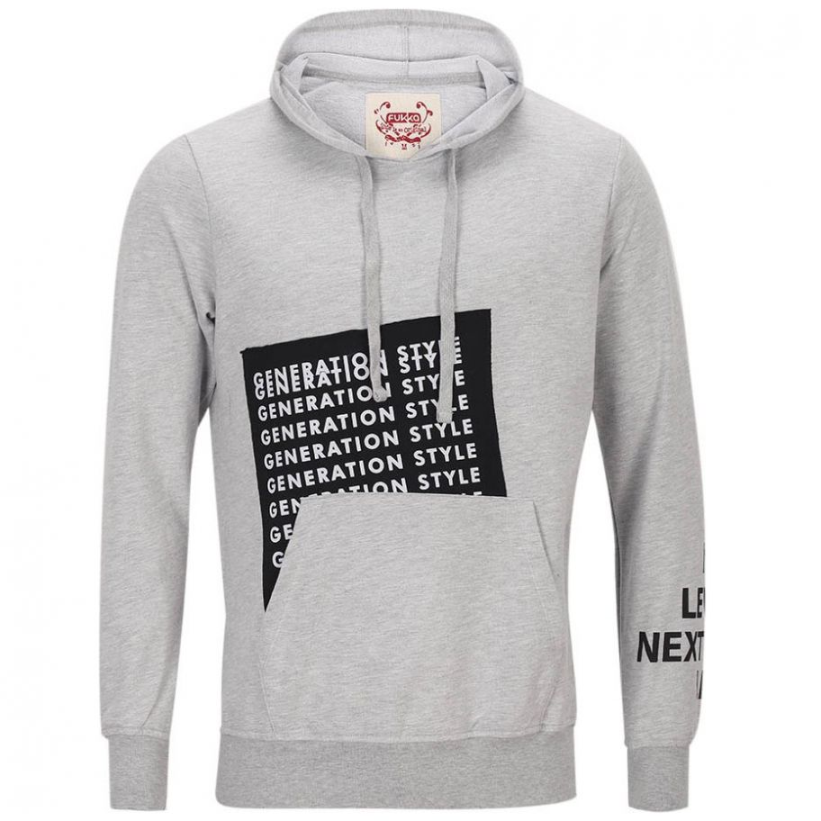 Sudadera Gris Claro con Capucha Y Estampada para Caballero Fukka Modelo B17B512