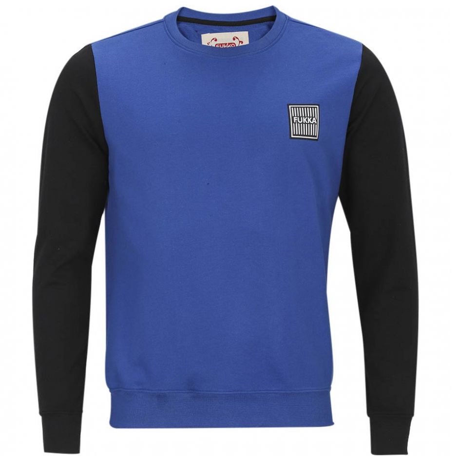 Sudadera Azul Medio con Mangas Negras para Caballero Fukka Modelo B17B514